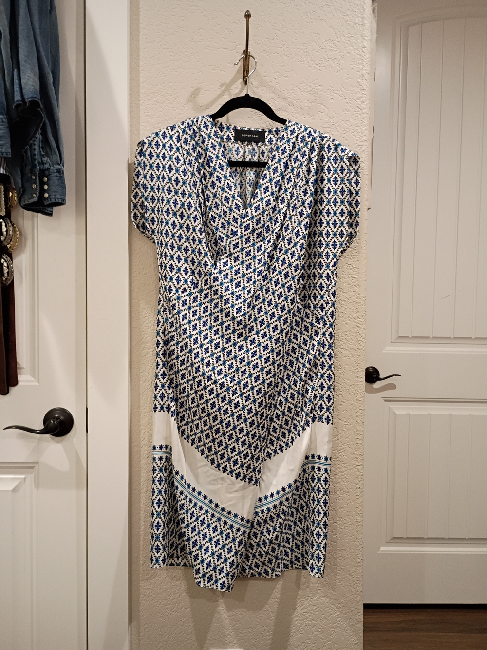 Blue and White Patterned Women’s Dress
